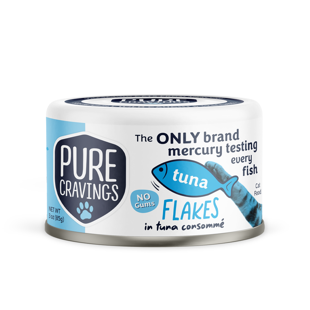 Pure Cravings - Mercury Tested Wet Cat Food - Flakes in Tuna Consomme 3oz