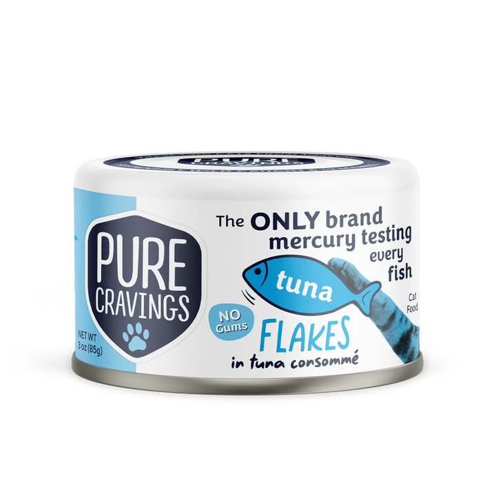 Pure Cravings - Mercury Tested Wet Cat Food - Flakes in Tuna Consomme 3oz