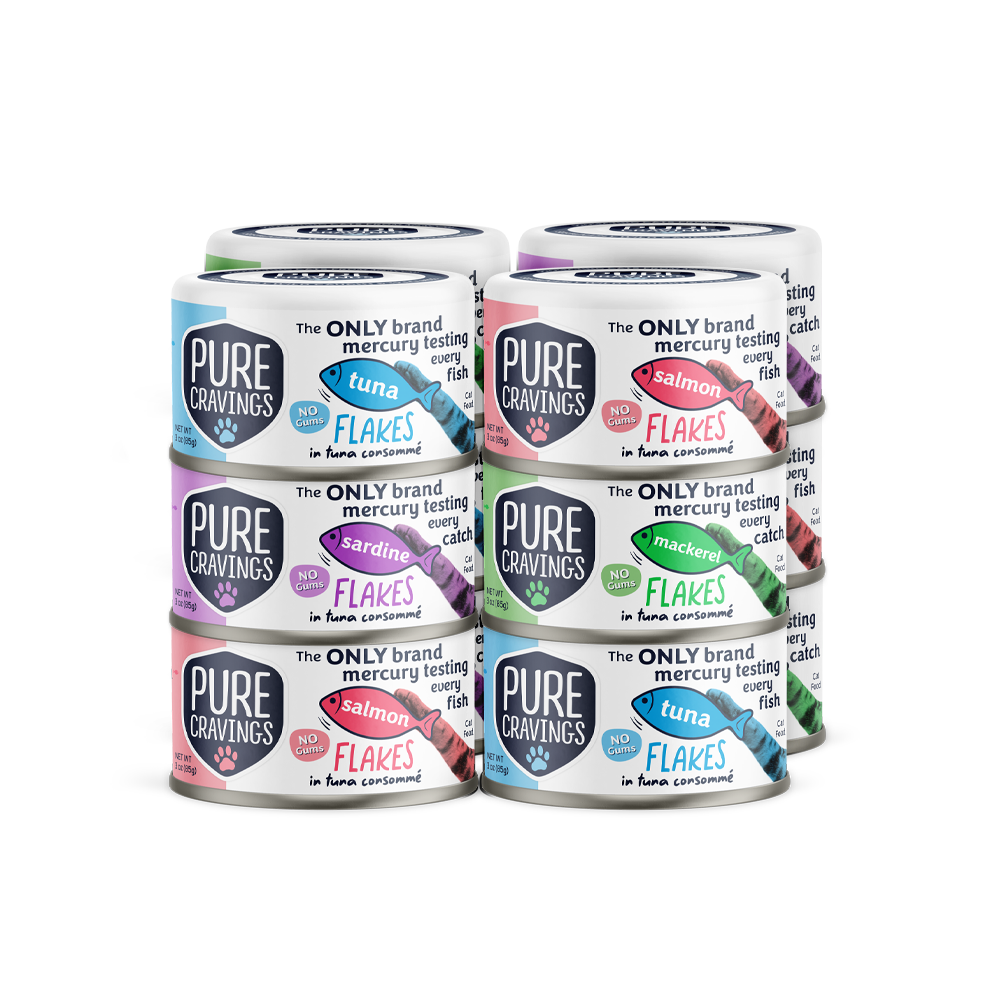 Pure Cravings - Mercury Tested Wet Cat Food - Flakes in Tuna Consomme 3oz