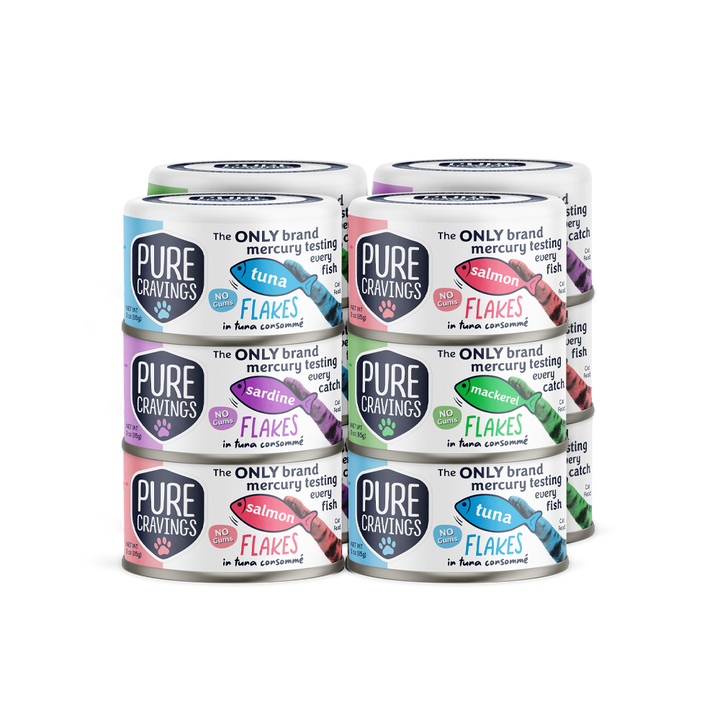 Pure Cravings - Mercury Tested Wet Cat Food - Flakes in Tuna Consomme 3oz
