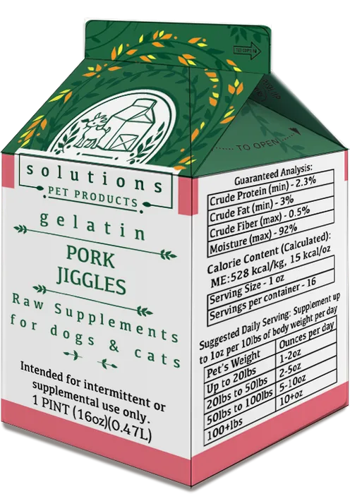 Solutions Pet Products Pork Gelatin Jiggles | Natural Collagen Treat for Dogs &amp; Cats