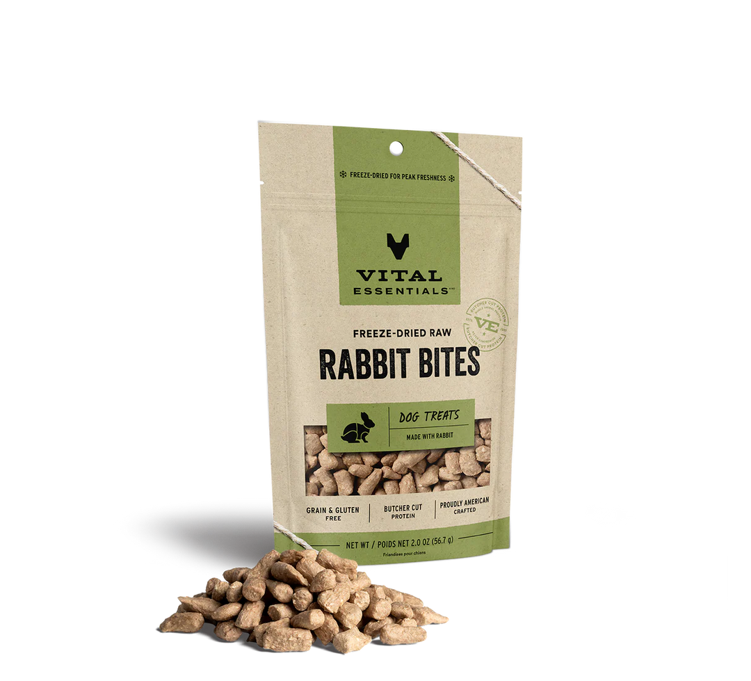 Vital Essentials - Freeze Dried Raw Rabbit Bites Treats for Dogs 2oz