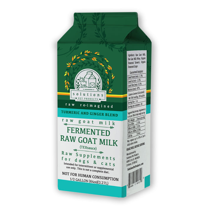 Solutions - Fermented Raw Goat Milk with Tumeric &amp; Ginger for Cats &amp; Dogs