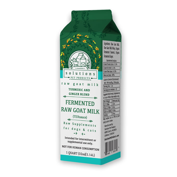 Solutions - Fermented Raw Goat Milk with Tumeric &amp; Ginger for Cats &amp; Dogs