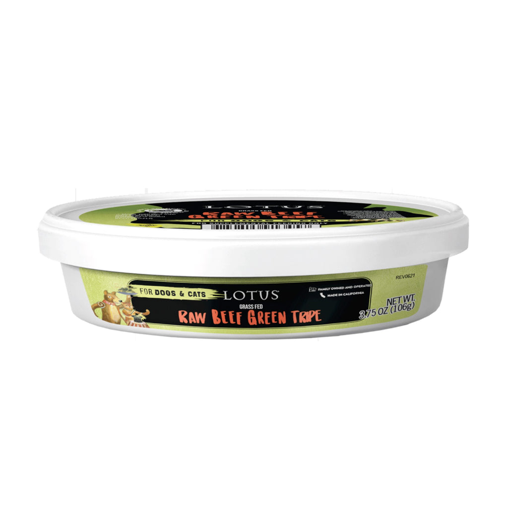 Lotus Grass-Fed Raw Beef Green Tripe Frozen Topper for Dogs &amp; Cats 3.75oz