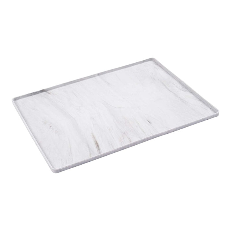 Messy Mutts Silicone Bowl Mat – Small Grey &amp; White Marble