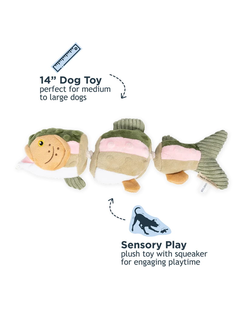 Tall Tails Jointed Trout Plush Dog Toy 14"