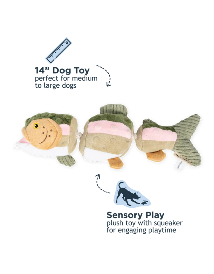 Tall Tails Jointed Trout Plush Dog Toy 14"