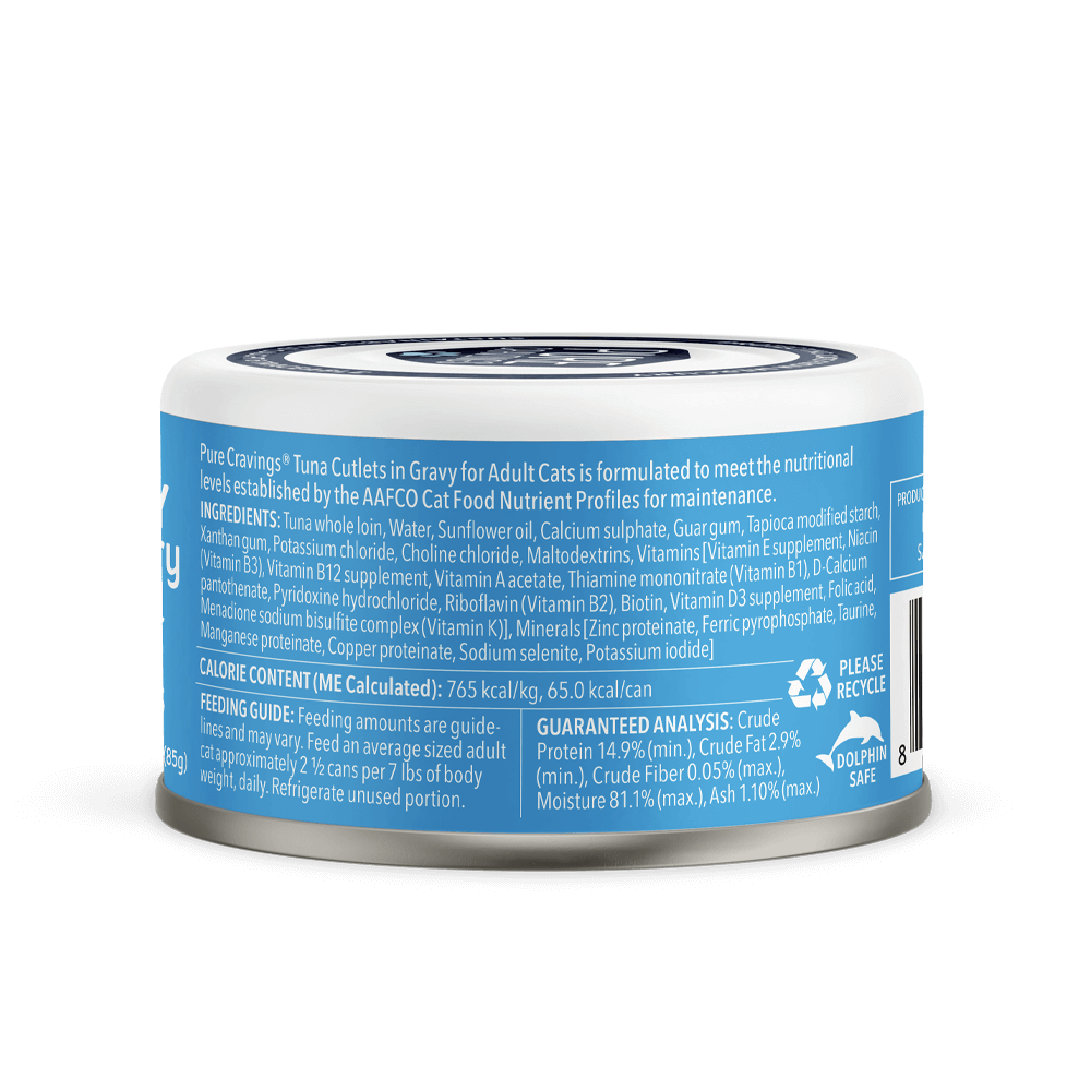 Pure Cravings Mercury Tested Wet Cat Food - Cutlets in Gravy 3oz