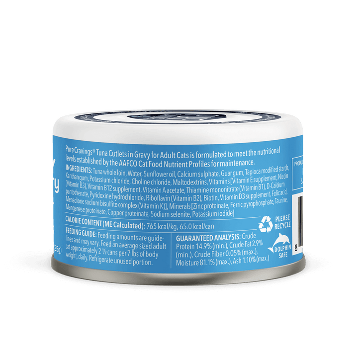 Pure Cravings Mercury Tested Wet Cat Food - Cutlets in Gravy 3oz