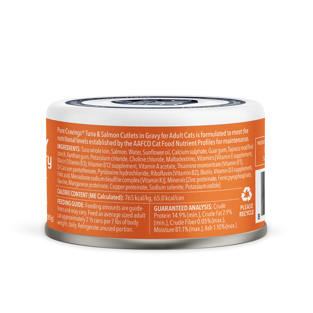 Pure Cravings Mercury Tested Wet Cat Food - Cutlets in Gravy 3oz