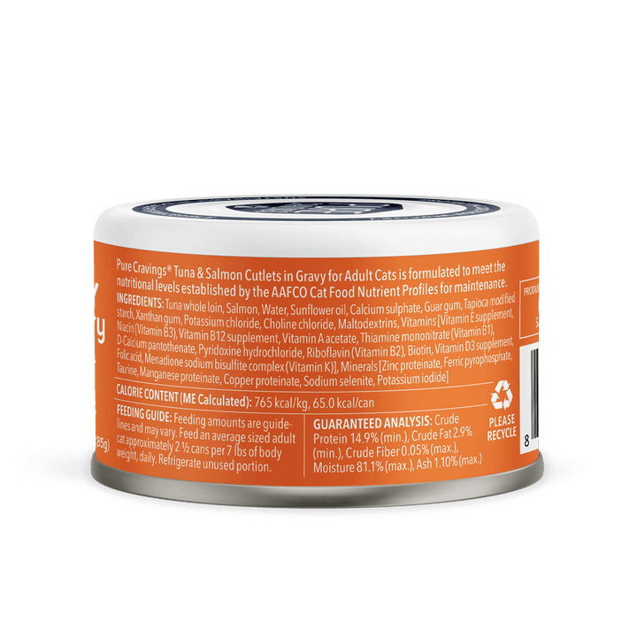 Pure Cravings Mercury Tested Wet Cat Food - Cutlets in Gravy 3oz
