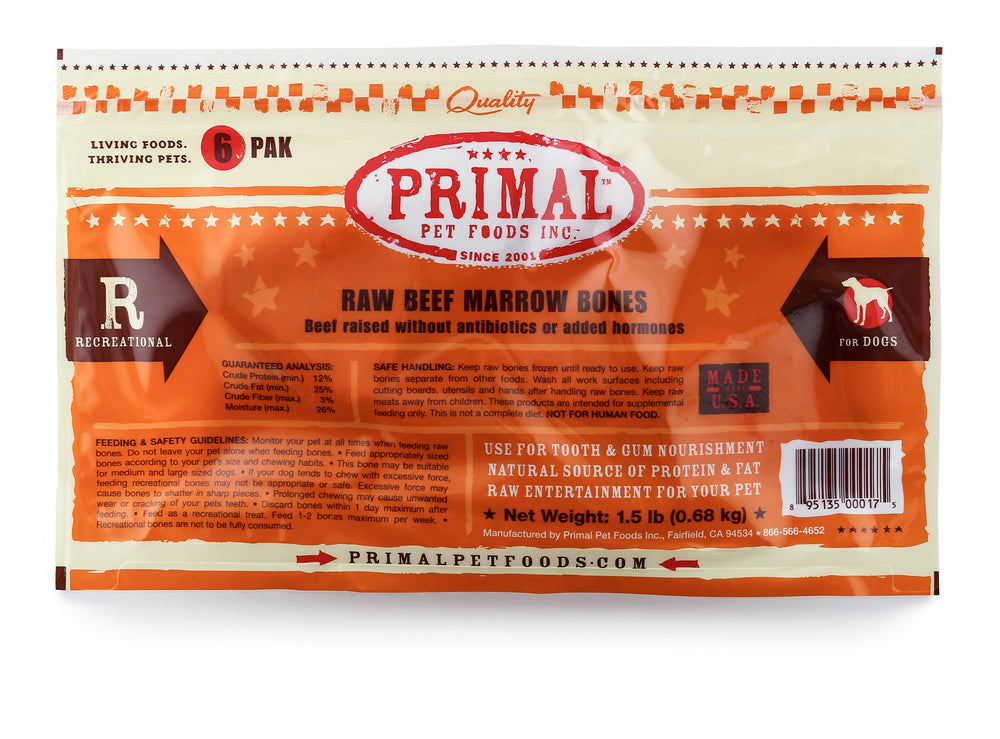 Frozen Beef Bones 6pk/2"