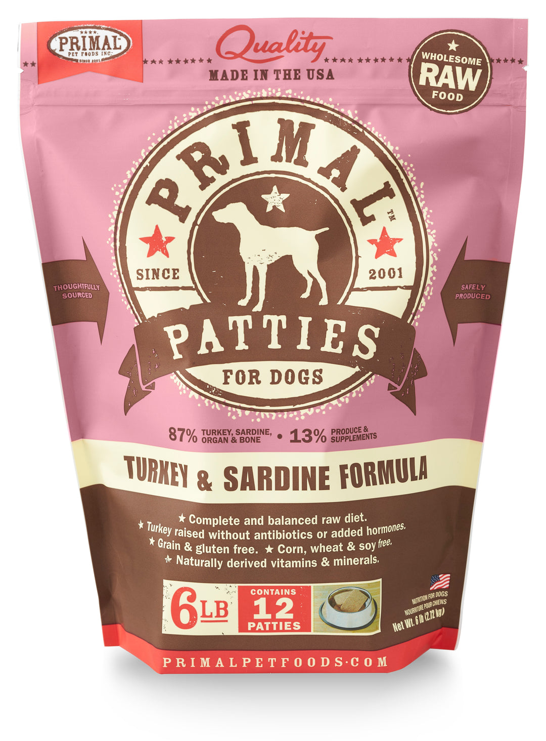 Primal - Turkey &amp; Sardine Frozen Raw Food for Dogs