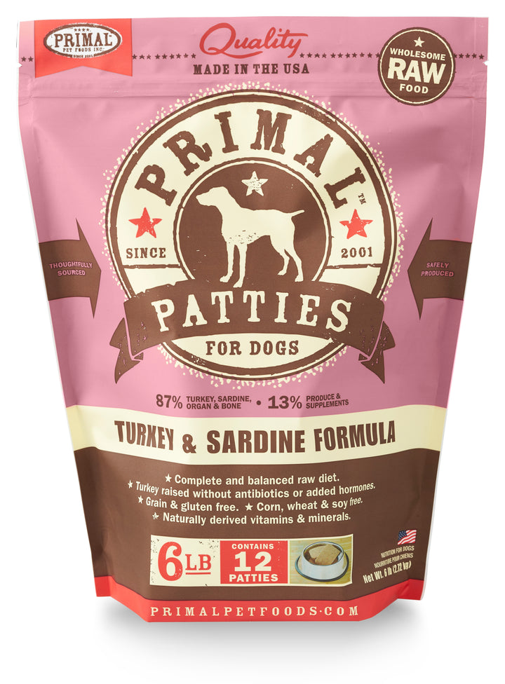 Primal - Turkey &amp; Sardine Frozen Raw Food for Dogs