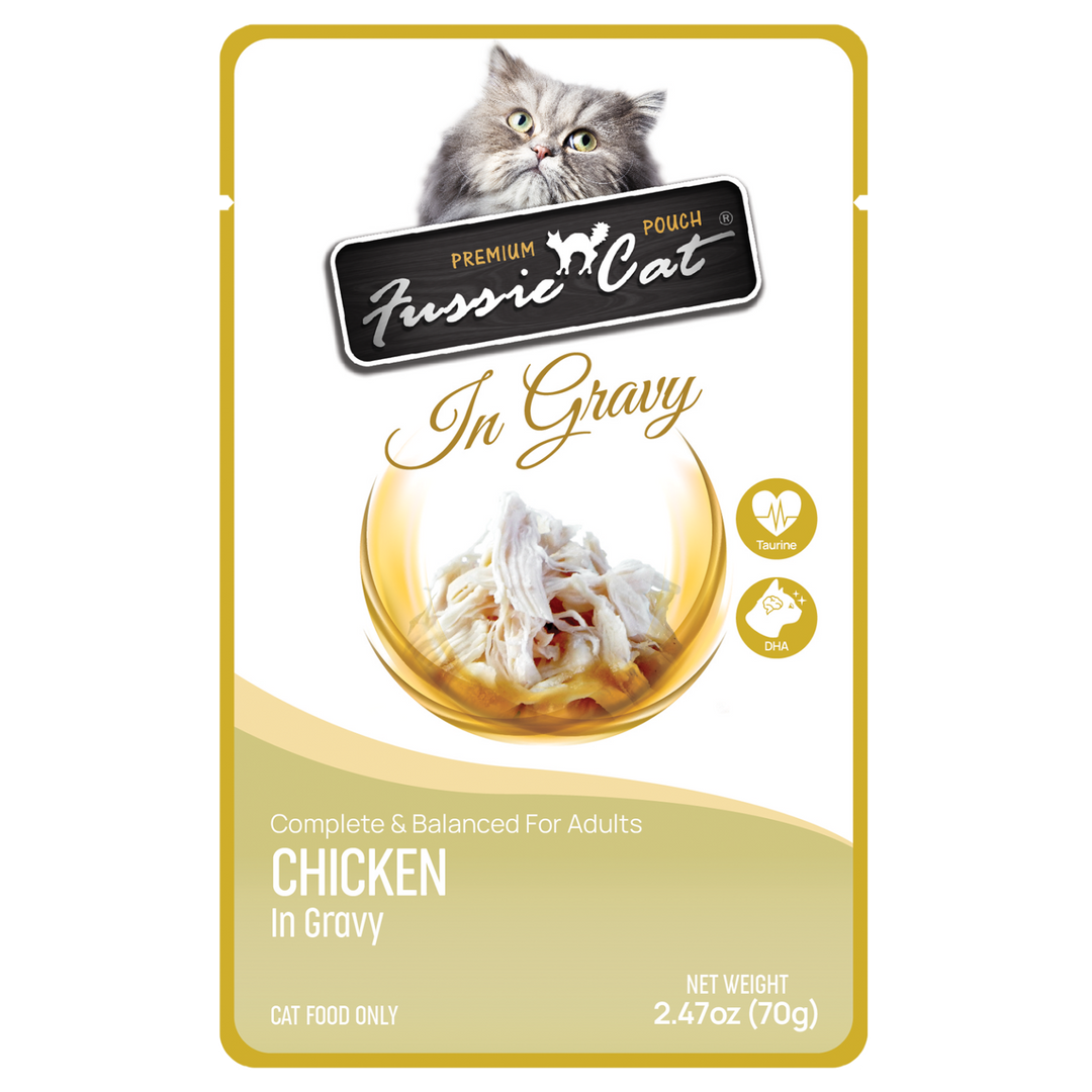 Fussie Cat Gravy Pouches - Wet Cat Food 2.47oz