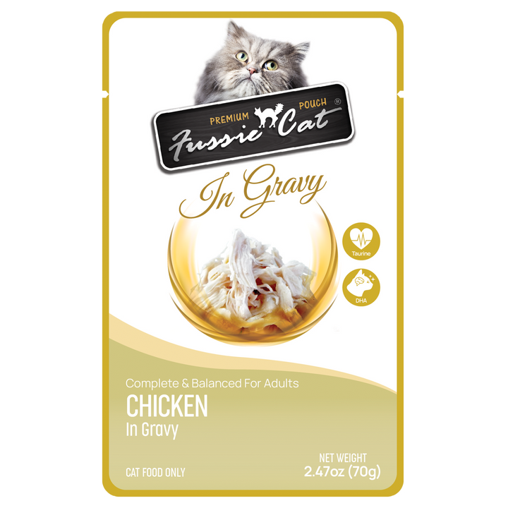 Fussie Cat Gravy Pouches - Wet Cat Food 2.47oz