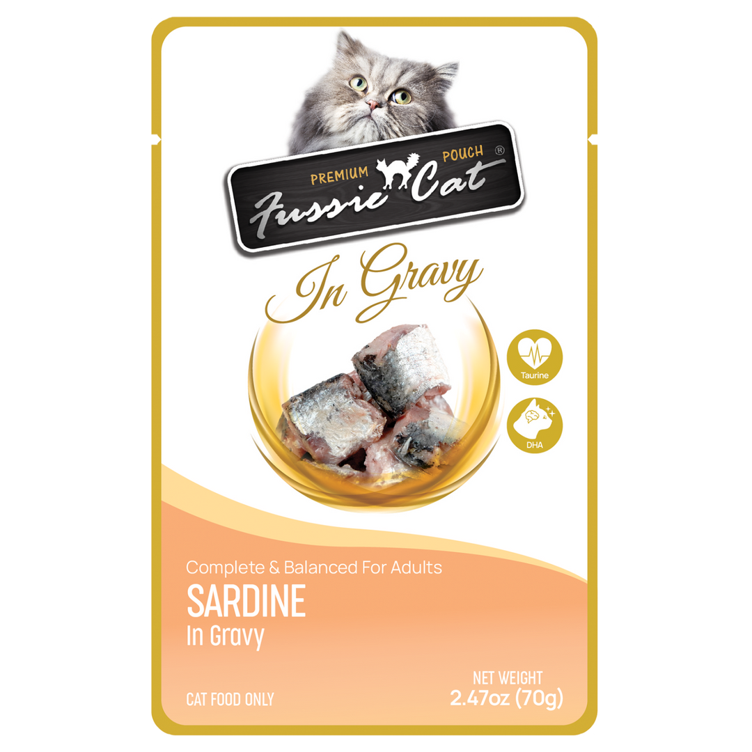 Fussie Cat Gravy Pouches - Wet Cat Food 2.47oz