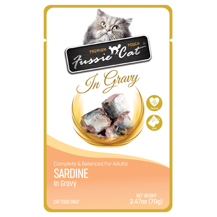Fussie Cat Gravy Pouches - Wet Cat Food 2.47oz