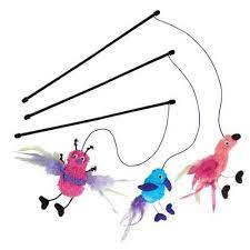 KONG Feather Teaser Cat Toy - Interactive Wand with Premium Catnip