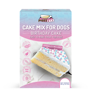 Puppy Cake Mix Birthday Cake w/ Sprinkles