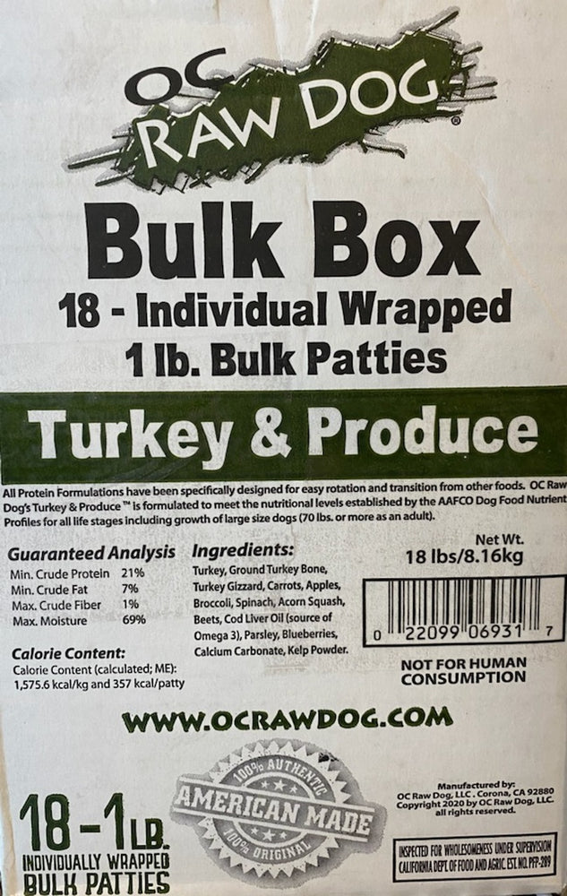 OC Raw Turkey Patties