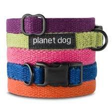Planet Dog Hemp Blue  Collar 18-28 in.