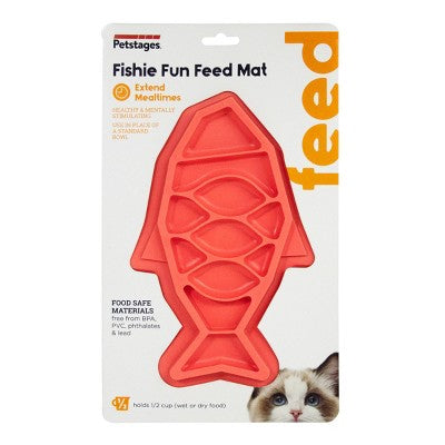 Fishie Cat Feed Mat Pink