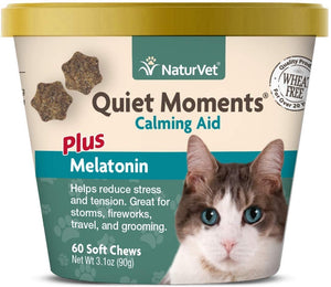 Naturvet Quiet Moments Calming Aid Plus Melatonin Cat Soft Chew