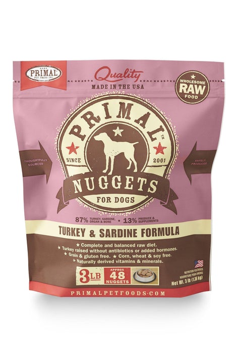 Primal - Turkey &amp; Sardine Frozen Raw Food for Dogs